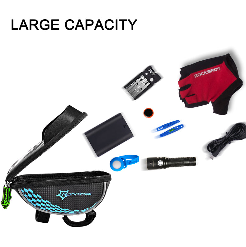 Bike Handlebar Phone Bag - Touchscreen Compatible for 6" Phones