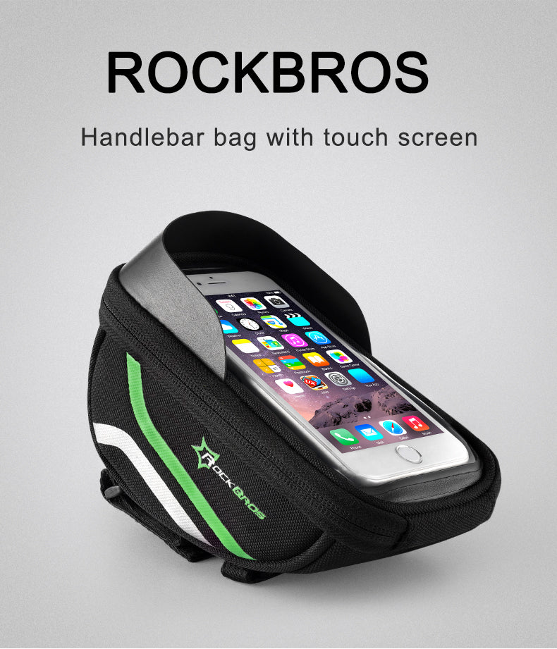 Bike Handlebar Phone Bag - Touchscreen Compatible for 6" Phones