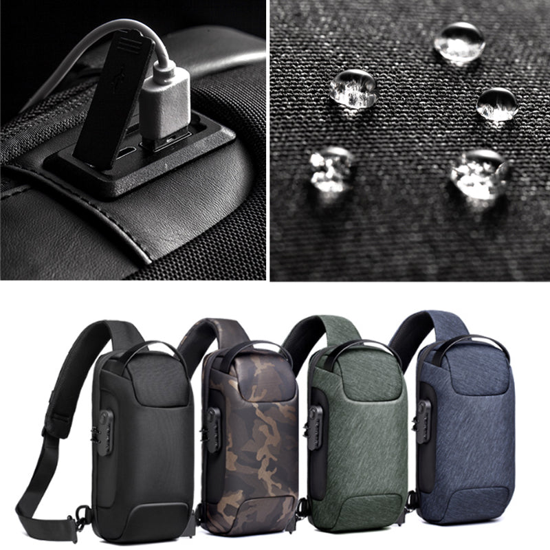 Anti-Theft Crossbody Sling Bag with USB Charging Port
