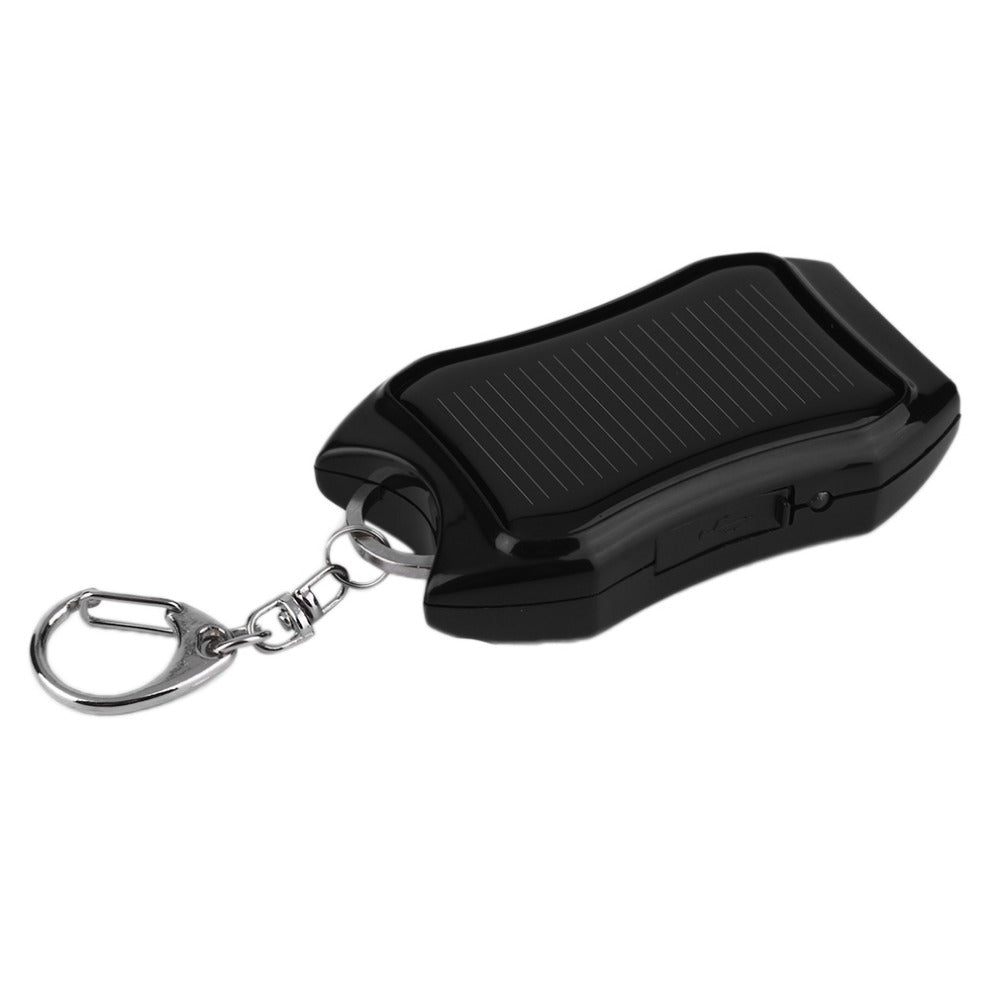 Solar Power Bank Keychain with LED Flashlight