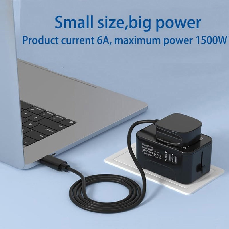 Universal Travel Adapter - All-in-One Worldwide Plug with USB-C & 3 USB Ports