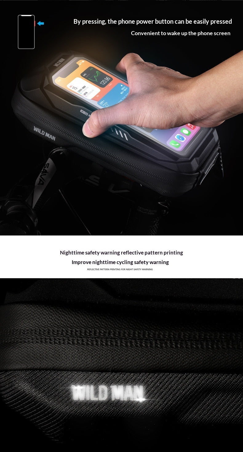 Waterproof Hard-Shell Bike Handlebar Bag - 0.5L Phone Mount