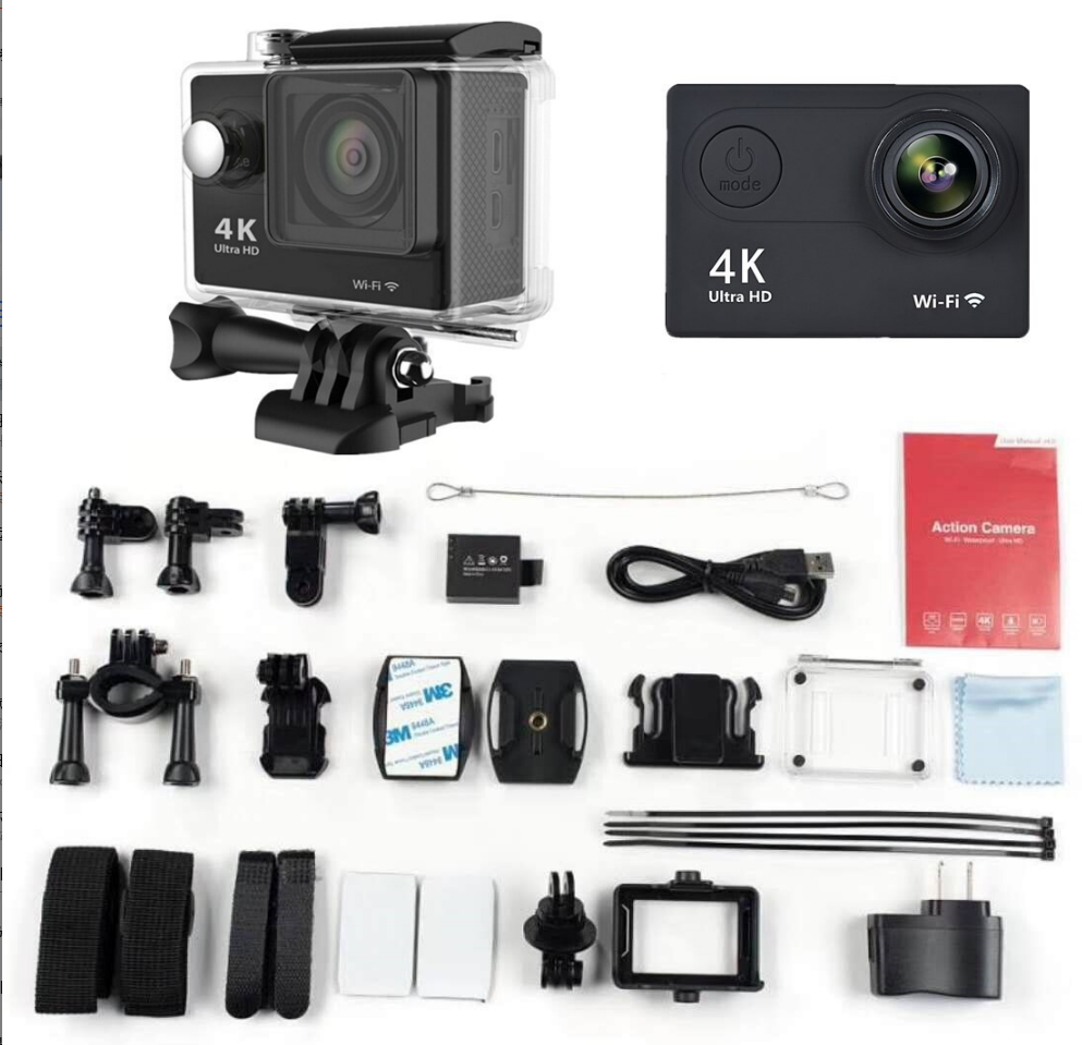 Compact Action Camera with Waterproof Housing