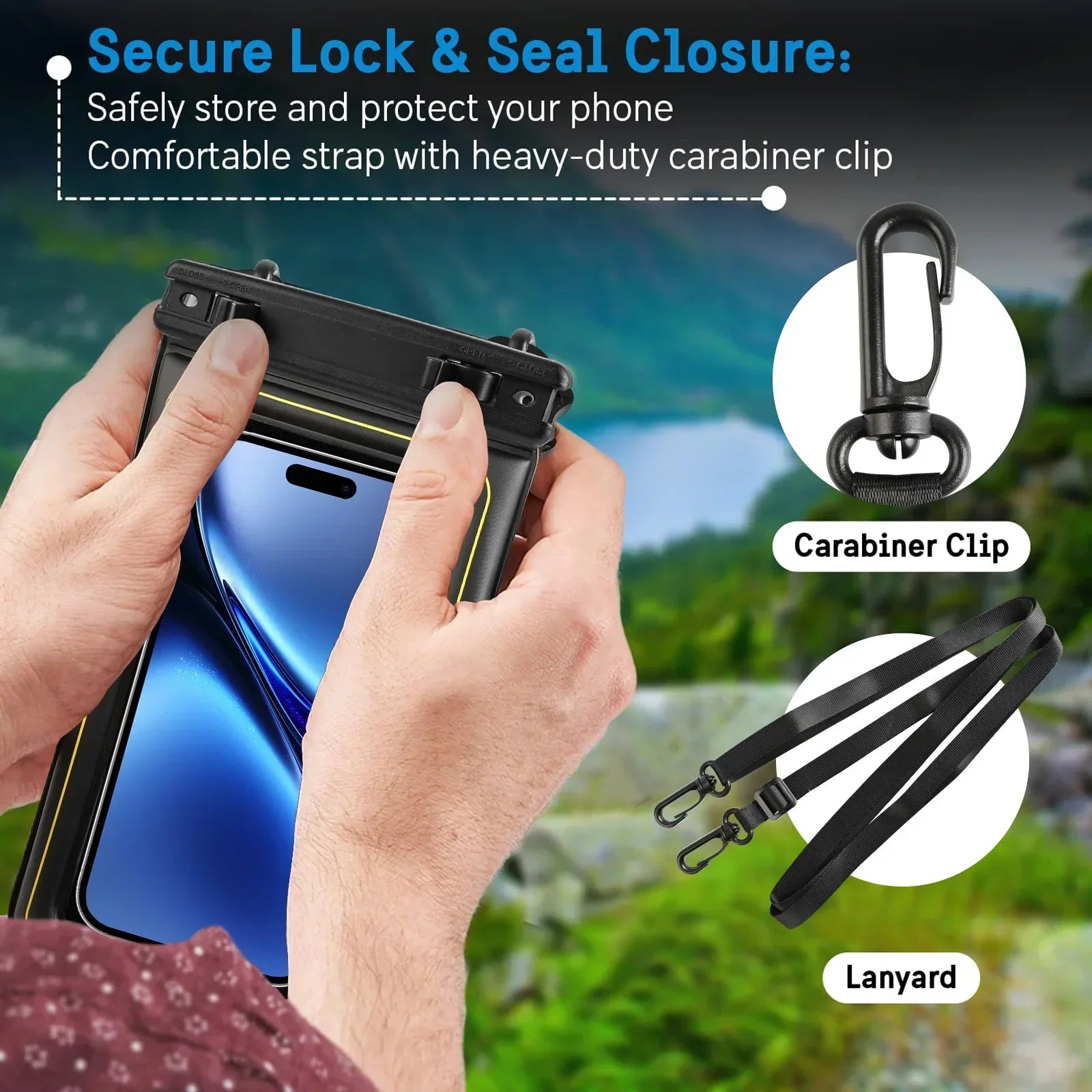 Floating Waterproof Phone Pouch with Lanyard