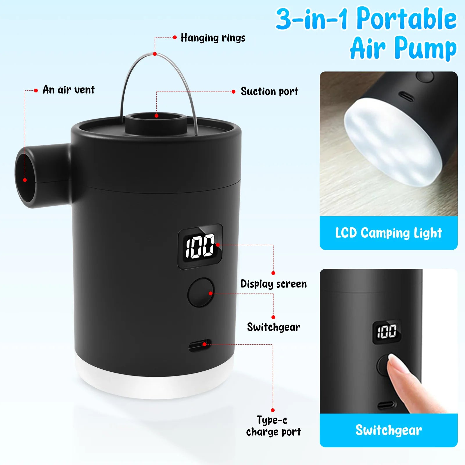 Rechargeable Travel Air Pump & Lantern