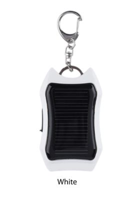Solar Power Bank Keychain with LED Flashlight