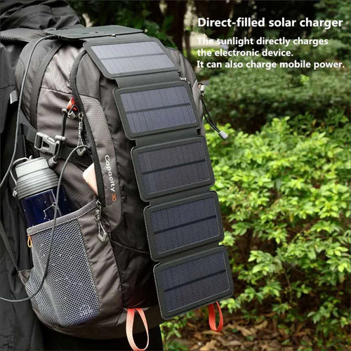 10W Foldable Solar Panel Charger with Compass